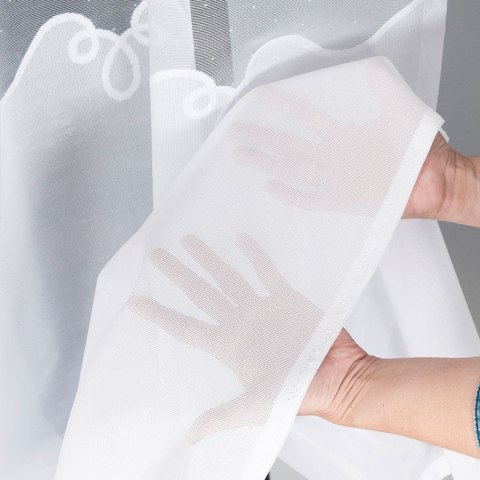 KORNELIA Firanka gotowa na prosto, szerokość 300 x wysokość 250cm, kolor 001 biały z błyskiem 090512/FBP/001/300250/1
