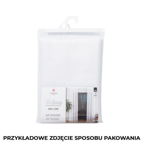 MARIETTA Firana gotowa 000261 na taśmie, szerokość 140 x wysokość 270cm, kolor 002 biały ze złotym nadrukiem 000261/FGT/002/1402
