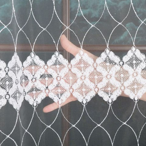 Firanka haftowana 810735 wysokość 280 cm kolor biały
