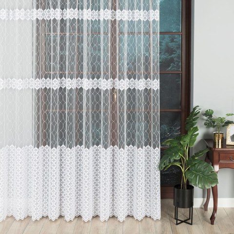 Firanka haftowana 810735 wysokość 280 cm kolor biały