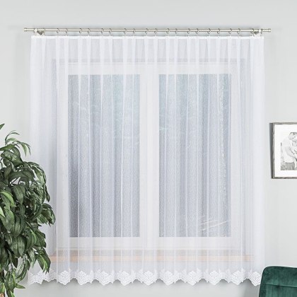 Firanka żakardowa na metry 023405 wysokość 180 cm kolor biały