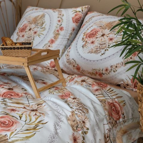 KWIATY BOHO, Komplet pościeli PREMIUM z satyny bawełnianej 160x200cm, zadruk jednostronny T00099/SAT/001/160200/1 KWIATY BOHO, Komplet pościeli PREMIUM z satyny bawełnianej 160x200cm, zadruk jednostronny T00099/SAT/001/160200/1
