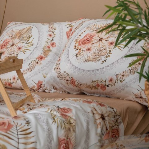 KWIATY BOHO, Komplet pościeli PREMIUM z satyny bawełnianej 160x200cm, zadruk jednostronny T00099/SAT/001/160200/1 KWIATY BOHO, Komplet pościeli PREMIUM z satyny bawełnianej 160x200cm, zadruk jednostronny T00099/SAT/001/160200/1