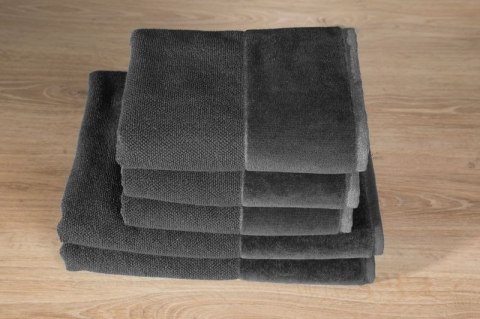 Ręcznik z welurową bordiurą LUCY 50x90 cm kolor stalowy Ręcznik z welurową bordiurą LUCY 50x90 cm kolor stalowy