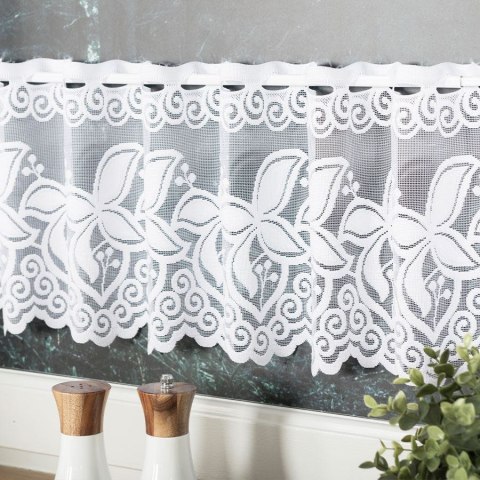 Zazdrostka żakardowa 018227 wysokość 30 cm kolor biały Zazdrostka żakardowa 018227 wysokość 30 cm kolor biały