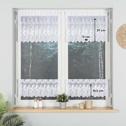 Zazdrostka żakardowa 018227 wysokość 30 cm kolor biały Zazdrostka żakardowa 018227 wysokość 30 cm kolor biały