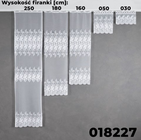 Zazdrostka żakardowa 018227 wysokość 30 cm kolor biały Zazdrostka żakardowa 018227 wysokość 30 cm kolor biały