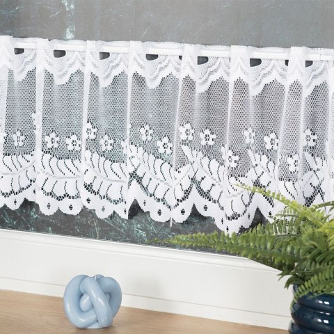 Zazdrostka żakardowa 019245 wysokość 30 cm kolor biały Zazdrostka żakardowa 019245 wysokość 30 cm kolor biały