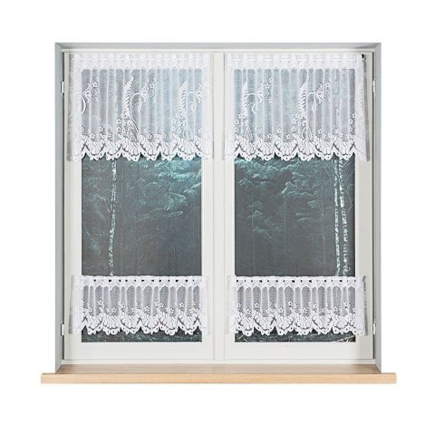 Zazdrostka żakardowa 019245 wysokość 30 cm kolor biały Zazdrostka żakardowa 019245 wysokość 30 cm kolor biały