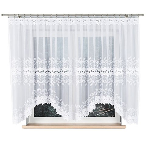 Firanka gotowa żakardowa BASTIA 160x400 cm kolor biały Firanka gotowa żakardowa BASTIA 160x400 cm kolor biały