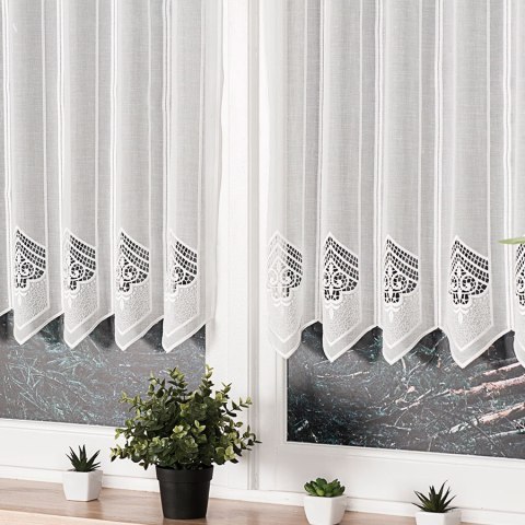 Firanka z aplikacją panelowa, wysokość 120cm, kolor 012 kremowy 029700/420/012/000120/1 Firanka z aplikacją panelowa, wysokość 120cm, kolor 012 kremowy 029700/420/012/000120/1