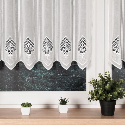 Firanka z aplikacją panelowa, wysokość 120cm, kolor 012 kremowy 029700/420/012/000120/1 Firanka z aplikacją panelowa, wysokość 120cm, kolor 012 kremowy 029700/420/012/000120/1