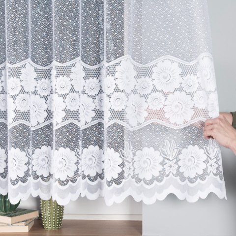 Firanka żakardowa 049360 wysokość 150 cm kolor biały Firanka żakardowa 049360 wysokość 150 cm kolor biały