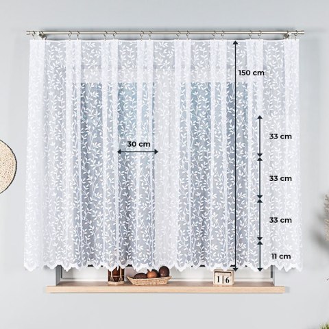 Firanka żakardowa 023058 wysokość 150 cm kolor biały