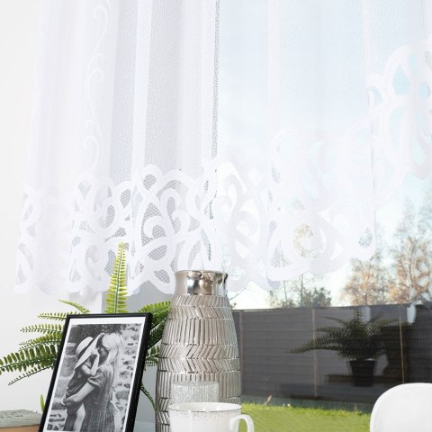 Firanka gotowa żakardowa HERMINA 150x400 cm kolor biały Firanka gotowa żakardowa HERMINA 150x400 cm kolor biały