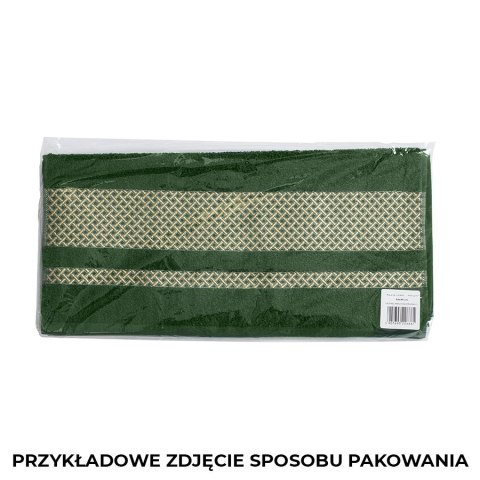 Ręcznik kąpielowy LIONEL 70x140 cm kolor butelkowy ze złotą bordiurą Ręcznik kąpielowy LIONEL 70x140 cm kolor butelkowy ze złotą bordiurą