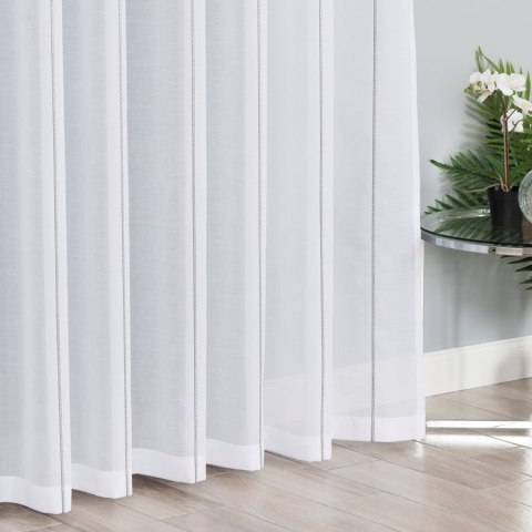 Firanka fantazyjna 300 cm w białe i szare pasy 431000/000/004/000300/1