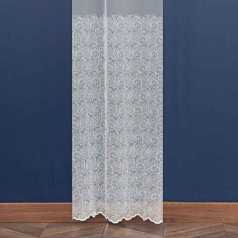 Firanka haftowana 112612 wysokość 280 cm kolor biały
