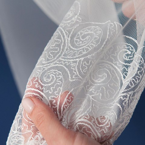 Firanka haftowana 112612 wysokość 280 cm kolor biały