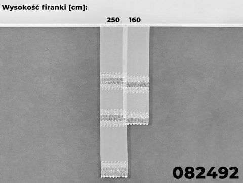 Firanka z aplikacją na markizecie 082492 wysokość 250 cm kolor biały