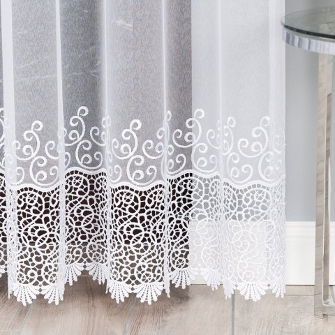 Firanka z aplikacją na markizecie 082492 wysokość 250 cm kolor biały
