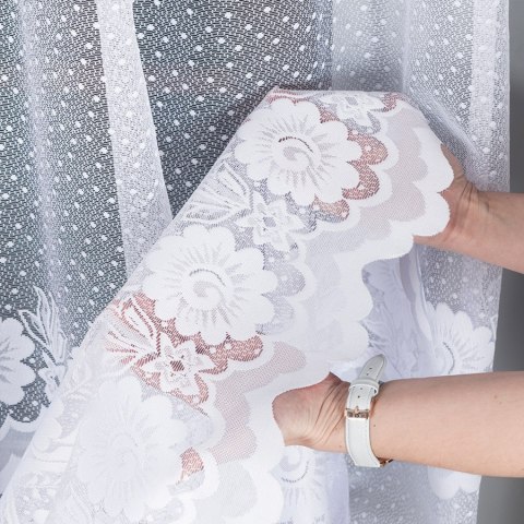Firanka żakardowa 049360 wysokość 250 cm kolor biały Firanka żakardowa 049360 wysokość 250 cm kolor biały