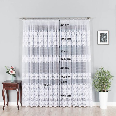 Firanka żakardowa 049360 wysokość 250 cm kolor biały Firanka żakardowa 049360 wysokość 250 cm kolor biały