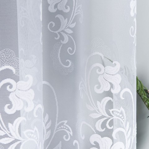 Firanka żakardowa 023400 wysokość 170 cm kolor biały Firanka żakardowa 023400 wysokość 170 cm kolor biały