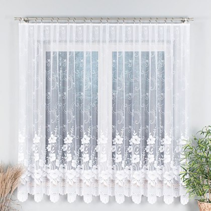 Firanka żakardowa na metry 018041 wysokość 180 cm kolor biały