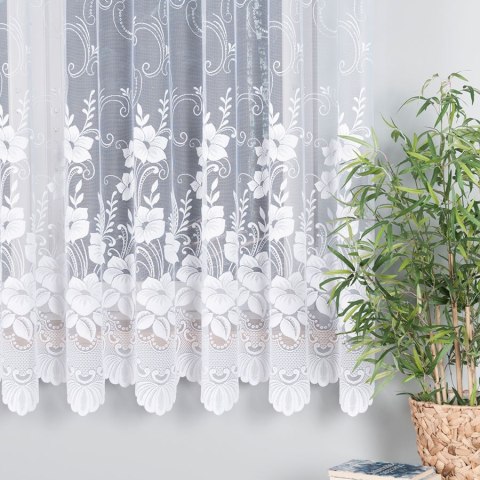 Firanka żakardowa 018041 wysokość 180 cm kolor biały