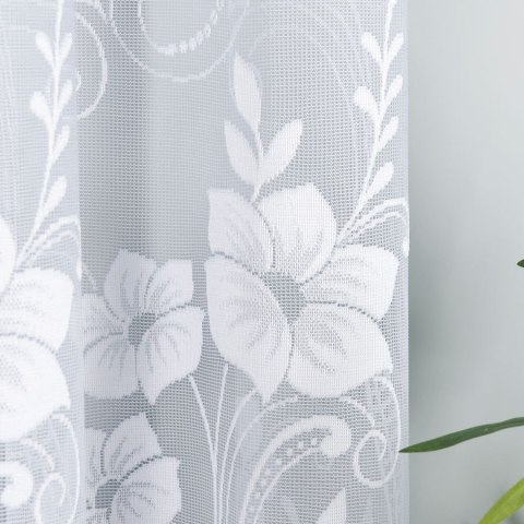 Firanka żakardowa 018041 wysokość 180 cm kolor biały