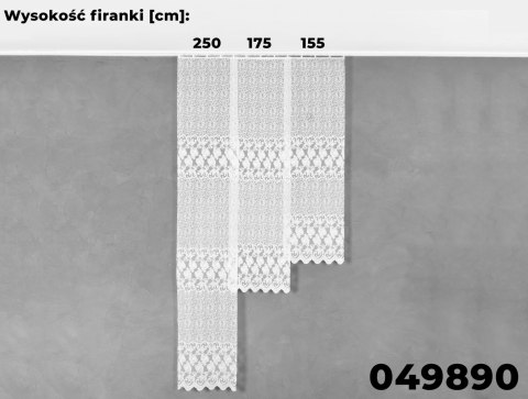 Firanka żakardowa 049890 wysokość 250 cm kolor biały Firanka żakardowa 049890 wysokość 250 cm kolor biały