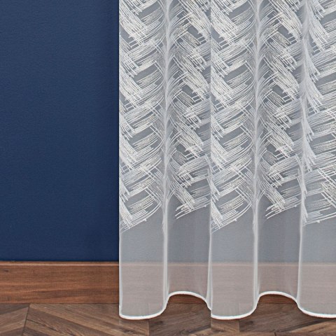 Firanka haftowana z ołowianką 017467 wysokość 280 cm kolor biały
