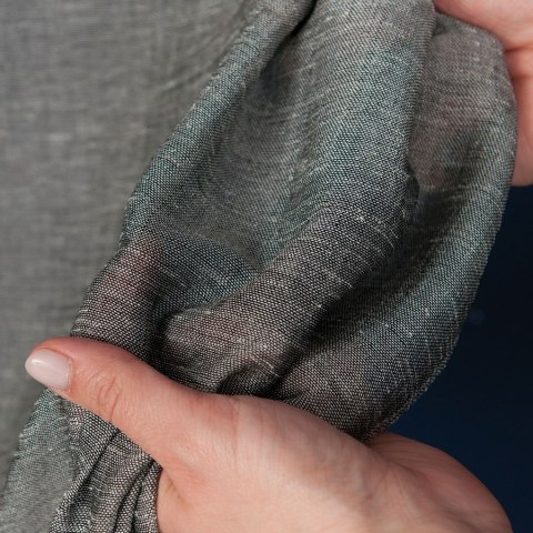 ISMENA Tkanina dekoracyjna kreszowana z ołowianką, wysokość 290cm, kolor 004 ciemny szary 023990/OLO/004/000290/1