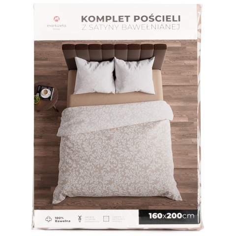 Komplet pościeli z satyny bawełnianej BEIGE 220x200 cm