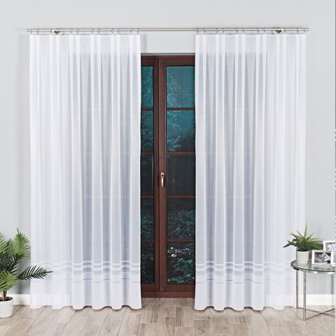 Firanka gotowa żakardowa ZOJA 250x200 cm kolor biały Firanka gotowa żakardowa ZOJA 250x200 cm kolor biały