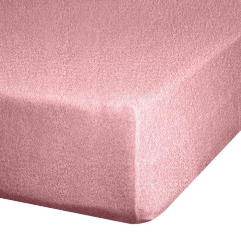 Prześcieradło frotte z gumką 140x200 cm kolor pudrowy