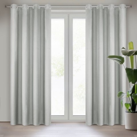 Zasłona z jednobarwnej, gładkiej tkaniny ADORE 140x250 cm kolor stalowy