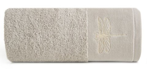 Ręcznik z żakardową bordiurą LORI 50x90 cm kolor beżowy Ręcznik z żakardową bordiurą LORI 50x90 cm kolor beżowy