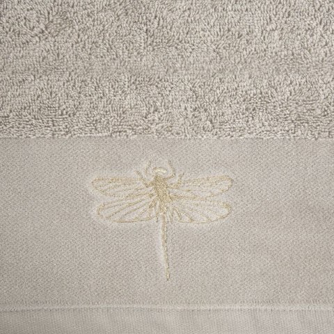 Ręcznik z żakardową bordiurą LORI 50x90 cm kolor beżowy Ręcznik z żakardową bordiurą LORI 50x90 cm kolor beżowy