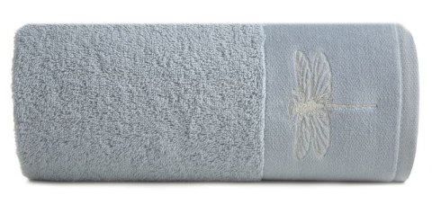 Ręcznik z żakardową bordiurą LORI 50x90 cm kolor srebrny Ręcznik z żakardową bordiurą LORI 50x90 cm kolor srebrny