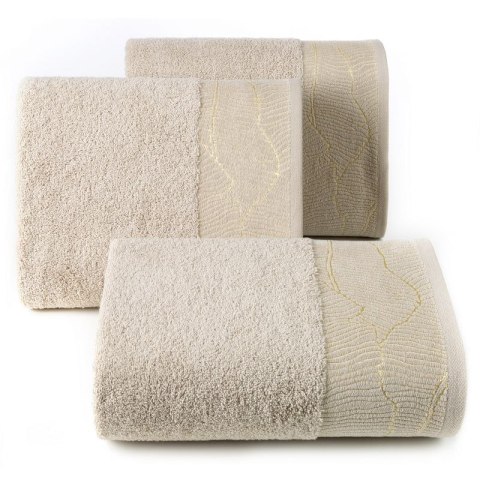 Ręcznik bawełniany METALIC 50x90 cm kolor beżowy Ręcznik bawełniany METALIC 50x90 cm kolor beżowy
