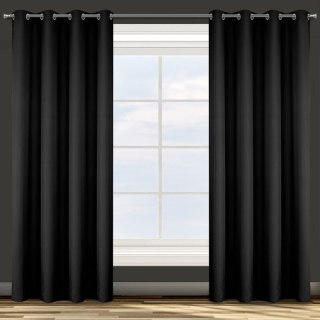 Zasłona z jednobarwnej, gładkiej tkaniny ADORE 140x250 cm kolor czarny