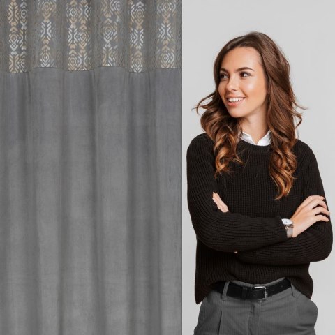 Zasłona gotowa LIZA 140x250 cm kolor stalowy