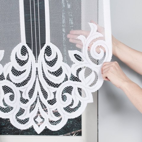 Panel żakardowy gotowy ARALIA 120x160 cm kolor biały Panel żakardowy gotowy ARALIA 120x160 cm kolor biały