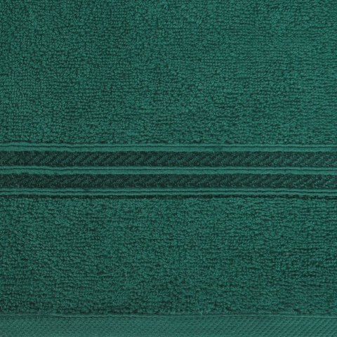 Ręcznik z żakardową bordiurą LORI 70x140 cm kolor butelkowy zielony Ręcznik z żakardową bordiurą LORI 70x140 cm kolor butelkowy zielony