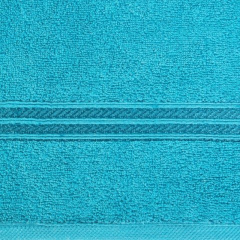Ręcznik z żakardową bordiurą LORI 70x140 cm kolor turkusowy Ręcznik z żakardową bordiurą LORI 70x140 cm kolor turkusowy