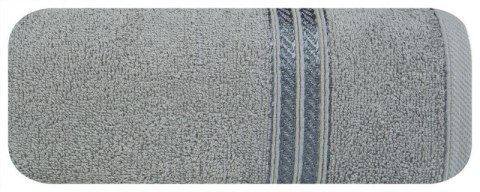 Ręcznik z żakardową bordiurą LORI 50x90 cm kolor stalowy Ręcznik z żakardową bordiurą LORI 50x90 cm kolor stalowy