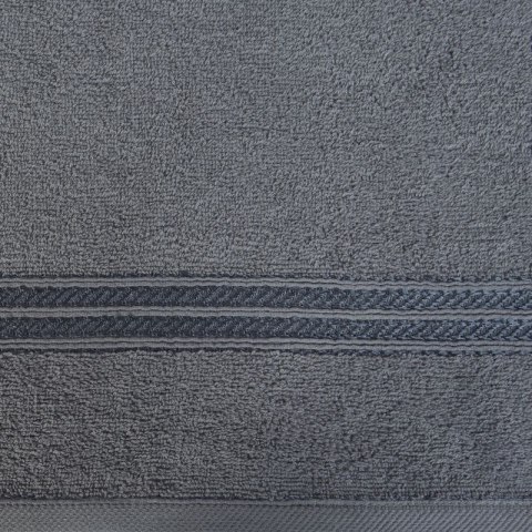 Ręcznik z żakardową bordiurą LORI 50x90 cm kolor stalowy Ręcznik z żakardową bordiurą LORI 50x90 cm kolor stalowy