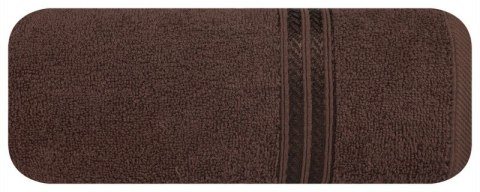 Ręcznik z żakardową bordiurą LORI 50x90 cm kolor brązowy Ręcznik z żakardową bordiurą LORI 50x90 cm kolor brązowy